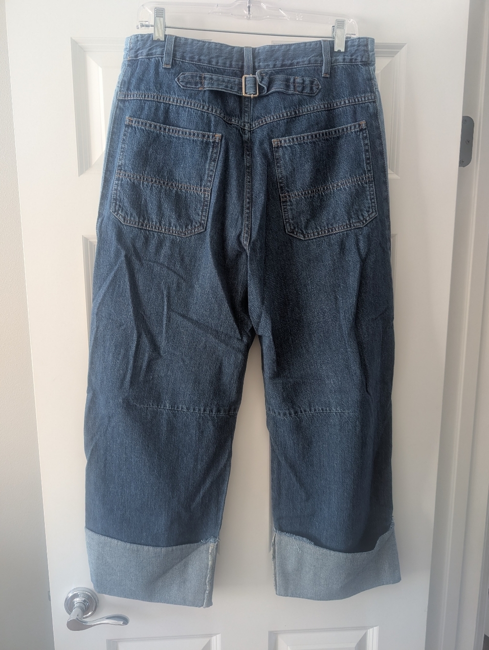 Closed Averly Wide-Leg Cuffed Jeans w/ Asymmetric Waist, size 31, Made in Italy - Picture 6 of 13